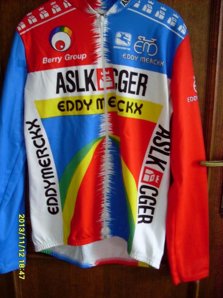 Authentieke retro wielervest EDDY MERCKX- ASLK-CGER, Fietsen en Brommers, Fietsaccessoires | Fietskleding, Ophalen