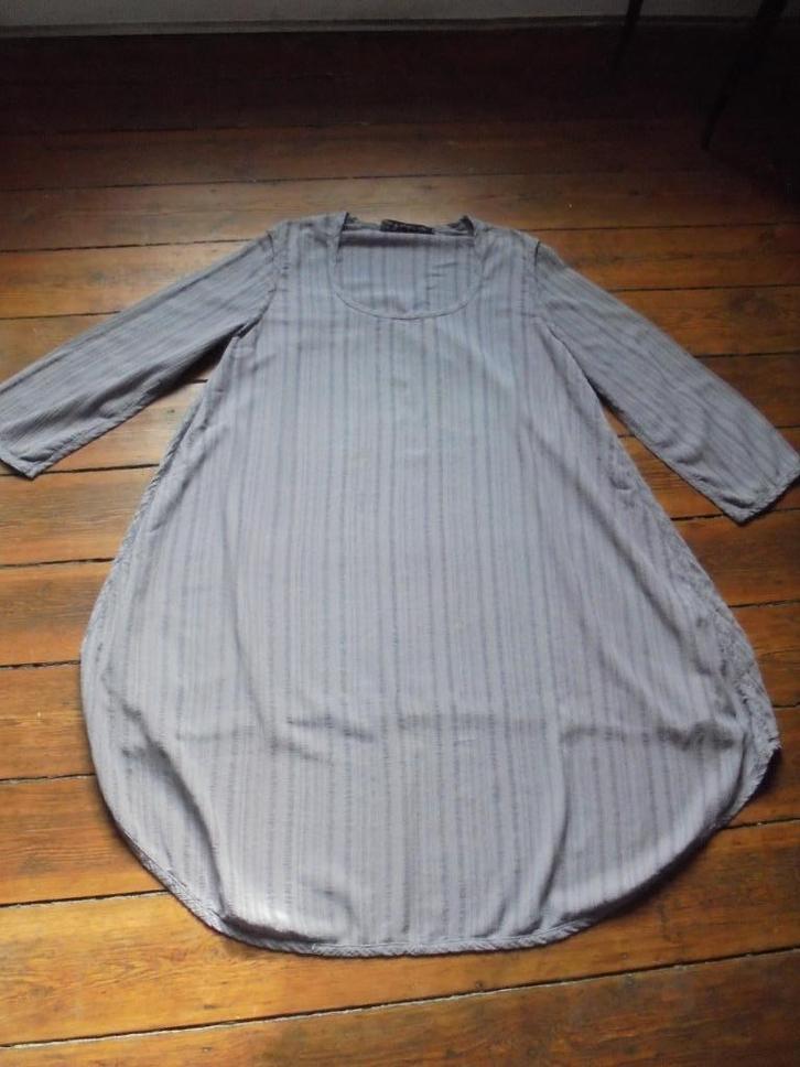 Grijs-paarse jurk van designer Patrick Pitschon jaren 1990 L, Kleding | Dames, Jurken, Zo goed als nieuw, Maat 42/44 (L), Grijs