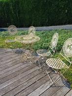 Geverfd ijzeren tuinmeubilair, 4 stoelen en een tafel, Ophalen