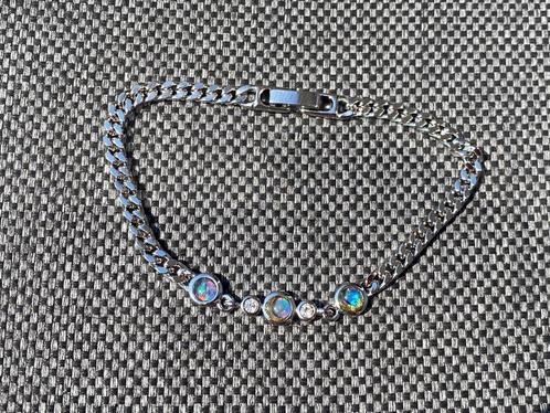 3 Australische Opaal triplets Armband gerhodineerd zilver, Handtassen en Accessoires, Armbanden, Nieuw, Zilver, Zilver, Met edelsteen