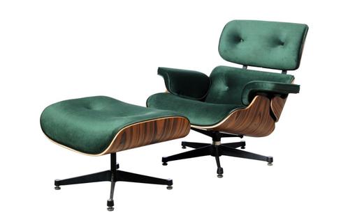 Eames Lounge Chair Set met Ottoman diversen, Huis en Inrichting, Fauteuils, Nieuw, Hout, Leer, Metaal, Stof, 50 tot 75 cm, Minder dan 75 cm
