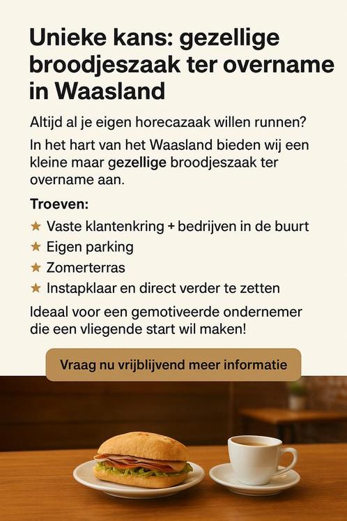 Broodjeszaak over te nemen, Zakelijke goederen, Exploitaties en Overnames