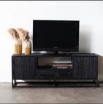 Tv meubel, zwart hout, Gebruikt, Ophalen of Verzenden