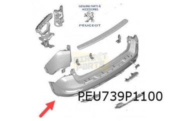 Peugeot 5008 (6/17-1/21) achterbumper (Te spuiten) (Bij PDC)