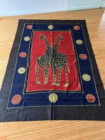 Unieke Afrikaanse Batik handgeschilderde doek beschikbaar voor biedingen