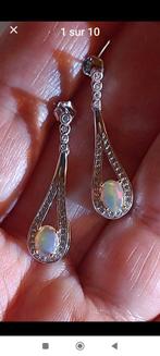 925 sterling zilveren oorbellen met Ethiopische opalen, Hangers, Nieuw, Ophalen of Verzenden, Met edelsteen