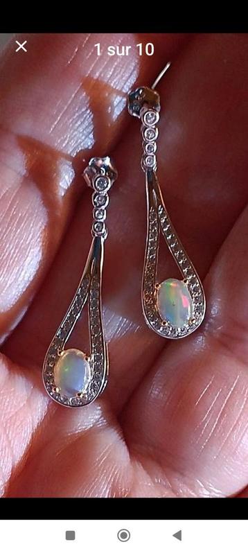 925 sterling zilveren oorbellen met Ethiopische opalen beschikbaar voor biedingen