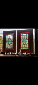 glas in lood ramen antiek, Antiek en Kunst, Ophalen