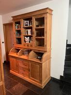Massieve vitrinekast in teak, Huis en Inrichting, Kasten | Buffetkasten, Ophalen, Zo goed als nieuw
