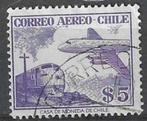 Chili 1956/1957 - Yvert 168PA - Vliegtuig en trein (ST), Timbres & Monnaies, Timbres | Amérique, Affranchi, Envoi