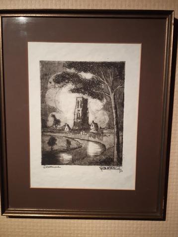 Joris Houwen, Ets ‘Damme” 1947, 40x50cm beschikbaar voor biedingen