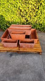 10 Autentieke Terracotta plantenbakken, Tuin en Terras, Bloembakken en Plantenbakken, Ophalen, Gebruikt