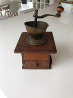 Ancien petit moulin à café bois et cuivre, Antiquités & Art