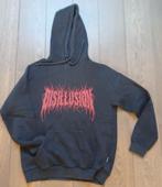 Zwarte hoodie met opdruk op voorkant maat XXS, Ophalen of Verzenden