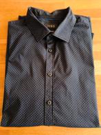 Zwart heren hemd met blauwe sterren mt L slim fit jbc, Zwart, Ophalen of Verzenden, Zo goed als nieuw, Halswijdte 41/42 (L)