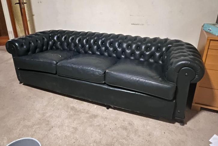 Chesterfield zetel, Antiek en Kunst, Antiek | Meubels | Stoelen en Sofa's, Ophalen