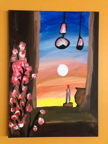 Pseudo-impressionistisch schilderij beschikbaar voor biedingen