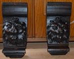 Antieke eikenhouten leeuwenkoppen 33 x 17 cm, Antiek en Kunst, Ophalen of Verzenden