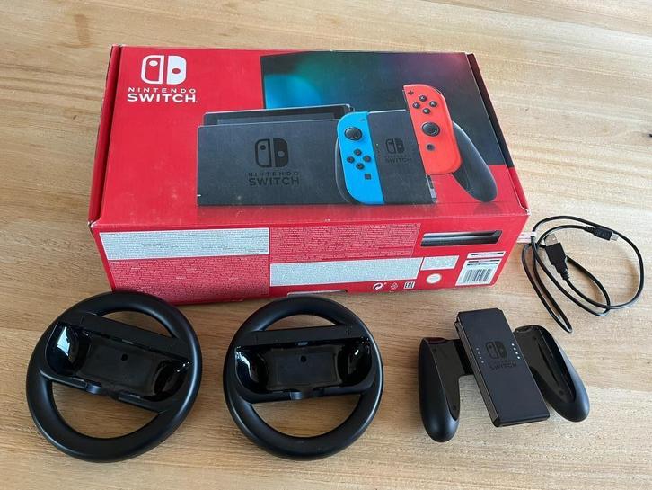 Nintendo Switch pakket met accessoires en spelletjes, Games en Spelcomputers, Spelcomputers | Nintendo Switch, Zo goed als nieuw