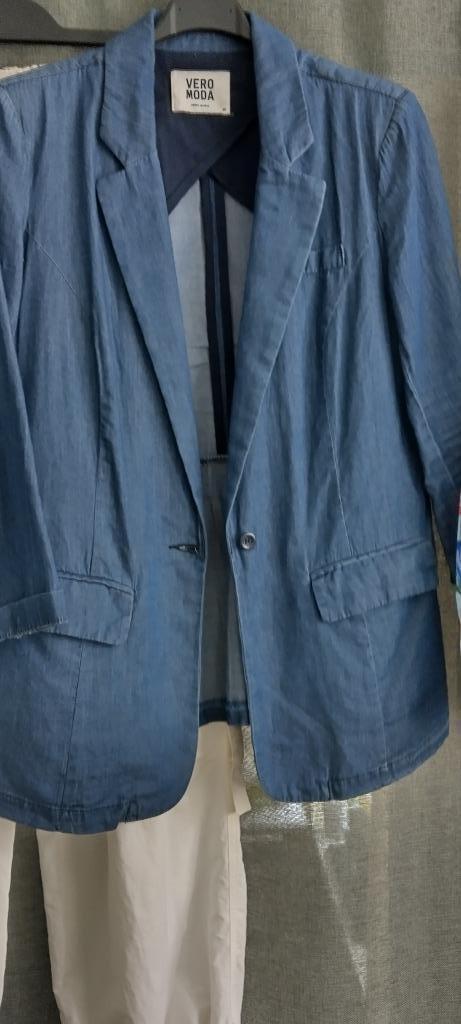 ZOMER blazer VERO MODA, Kleding | Dames, Jasjes, Kostuums en Pakken, Zo goed als nieuw, Jasje, Maat 38/40 (M), Blauw, Verzenden