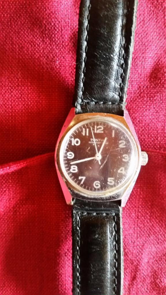 PONTIAC: Vintage polshorloge heren, Handtassen en Accessoires, Horloges | Heren, Gebruikt, Polshorloge, Overige merken, Staal