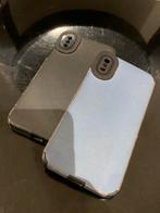 Lot Coque iPhone XS Bleu Mat & Noir - Silicone souple daim., Enlèvement ou Envoi, Utilisé