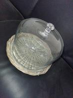 Glazen stolp op rieten schaal, Enlèvement, Comme neuf