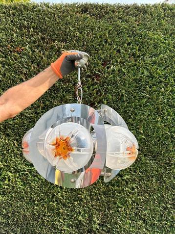Lampe suspendue vintage Mazzega Murano avec 4 points lumineu, Enlèvement, Utilisé, Verre