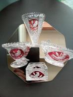 Set van 4 stuks Vintage Hofbauer Byrdes crystal Red bird, Verzamelen, Ophalen of Verzenden, Zo goed als nieuw