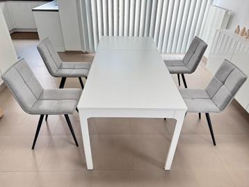 Table extensible, blanc, 120/180x80 cm, 150 à 200 cm, Cinq personnes ou plus, Comme neuf, Enlèvement