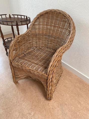 Vintage rieten stoel gratis bezorgd, Tuin en Terras, Ophalen, Zo goed als nieuw