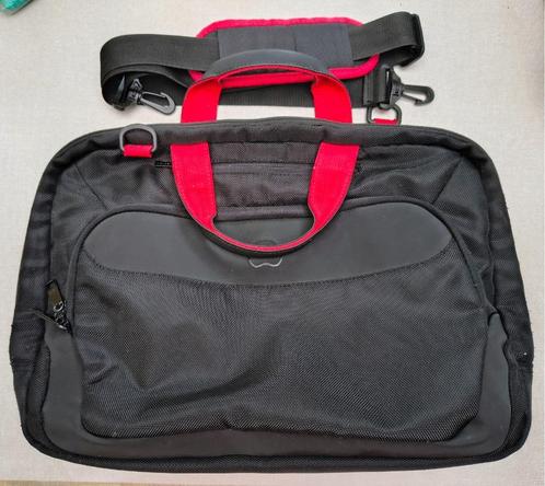 Delsey Paris computertas, zwart/rood, Computers en Software, Laptoptassen, Zo goed als nieuw, Aktetas, 16 inch, Ophalen