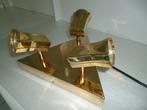 Prachtig verguld vintage armatuur met spots, Halogeen, Gebruikt, Metaal of Aluminium, Plafondspot of Wandspot