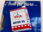 AVIA motor oil oud reclamebord, Ophalen of Verzenden, Gebruikt, Reclamebord