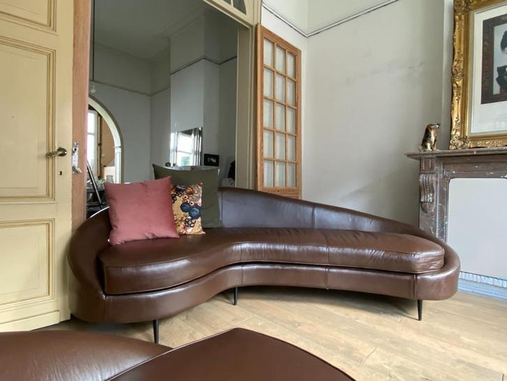 2 gespiegelde lederen zetels, Huis en Inrichting, Zetels | Complete zithoeken, Zo goed als nieuw, Leer, Ophalen