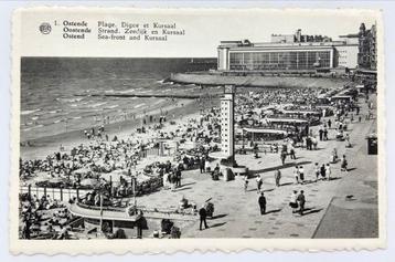 Carte postale 1950 Ostende Plage Digue et Kursaal, Enlèvement ou Envoi, 1940 à 1960, Non affranchie, Flandre Occidentale