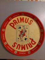 Vintage metalen dienblad reclame Primus bier Congo, Ophalen of Verzenden, Gebruikt, Reclamebord, Plaat of Schild, Overige merken