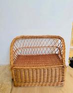 Rieten opbergmand /bankje, Huis en Inrichting, Ophalen, Gebruikt