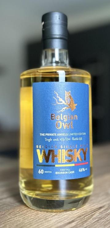 Belgian Owl 60 mois “The Private Angels” – Single Cask 037/2, Neuf, Autres régions, Pleine, Enlèvement