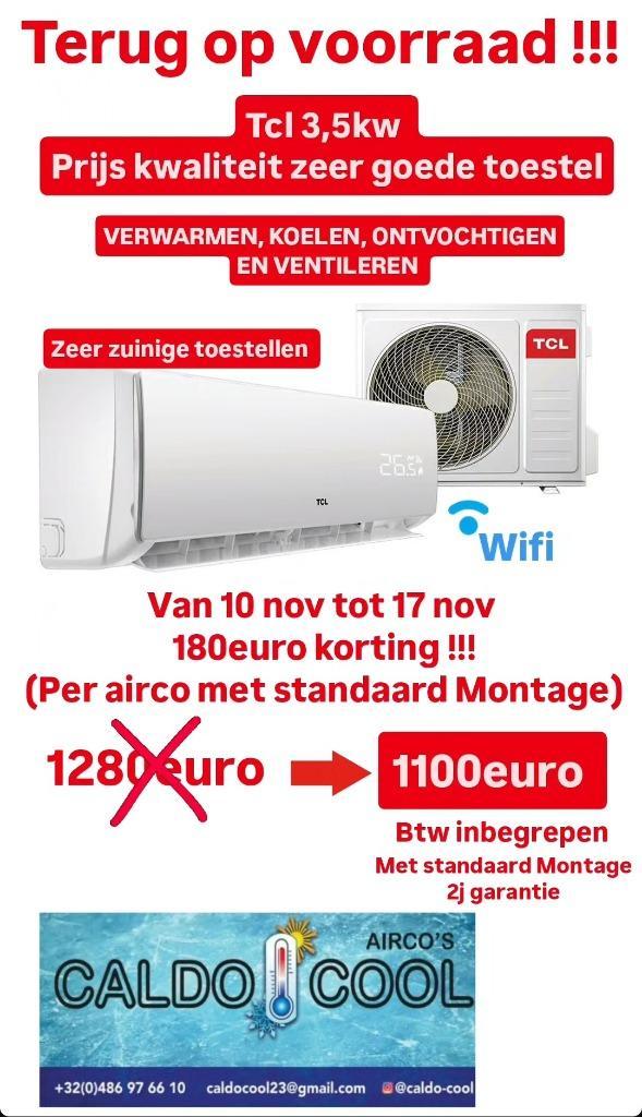 KOELEN, VERWARMEN MET MONTAGE BEKIJK HIER ONZE ACTIEPRIJZEN, Elektronische apparatuur, Airco's, Nieuw, Wandairco, 100 m³ of groter