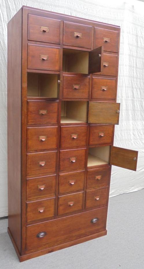 Aparte kleppenkast ladekast notariskast apothekerskast, Antiek en Kunst, Antiek | Meubels | Kasten, Ophalen of Verzenden