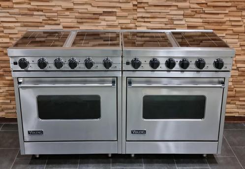 🔥Luxe Fornuis Viking 150 cm rvs keramisch 8 zone 2 ovens, Elektronische apparatuur, Fornuizen, Zo goed als nieuw, Vrijstaand