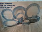 Nieuw 20-delig servies met blauw-witte strepen, Ophalen, Overige materialen, Nieuw, Overige stijlen