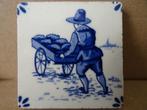 Delfts blauwe miniatuur tegel miniatuur tegeltje boer, Antiek en Kunst, Ophalen of Verzenden