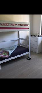 Wit stapelbed met matrassen, 90 cm, Gebruikt, Stapelbed, Eenpersoons