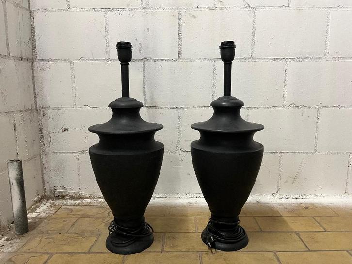 Paire lampes FLAMANT - métal noir, Maison & Meubles, Lampes | Lampes de table, Utilisé, 50 à 75 cm, Métal, Enlèvement