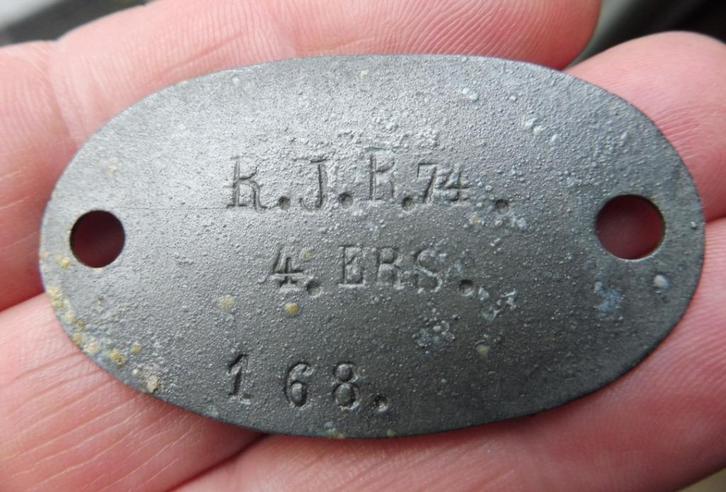 WO1 erkennungsmarke Reserve-Infanterie Regiment nr. 74, Verzamelen, Militaria | Algemeen, Verzenden
