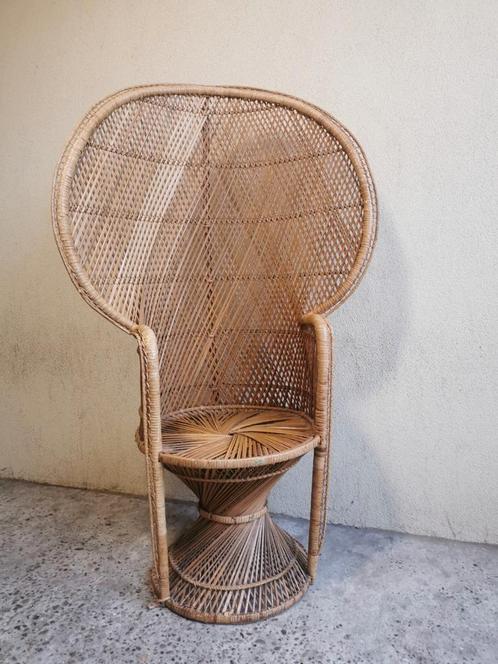 ② Vintage rotan peacock "Emanuelle" stoel — Tuinstoelen —