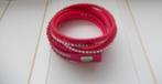 Bracelet fuchsia avec petits strass - neuf, Nieuw, Met strass, Ophalen of Verzenden, Roze