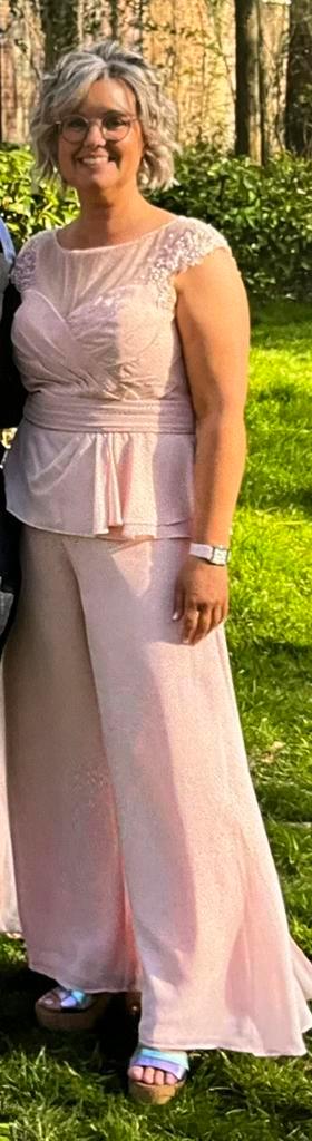 Linea raffaeli - suitekledij - broekpak maat 44, Kleding | Dames, Jurken, Gedragen, Maat 42/44 (L), Roze, Ophalen